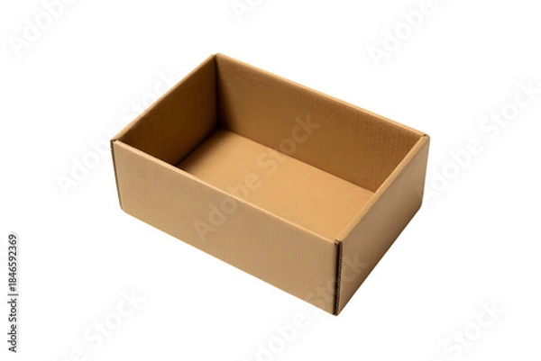 Fototapeta empty cardboard box . Isolated on transparent background, png