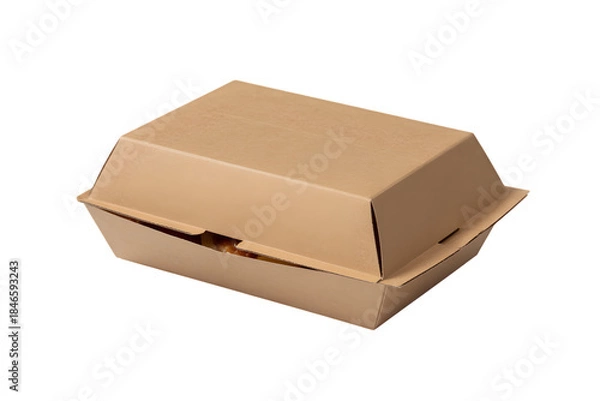 Fototapeta brown takeout container ready to use . Isolated on transparent background, png