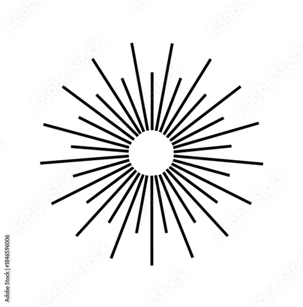 Obraz Sunburst Retro Dash Lines Radial Vector Illustration