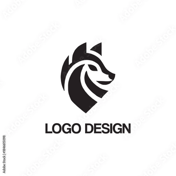 Fototapeta wolf head logo design template