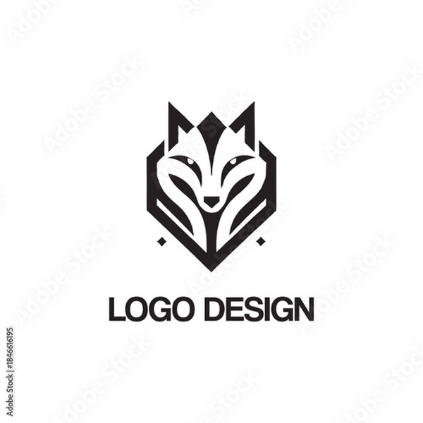 Fototapeta wolf head logo design template