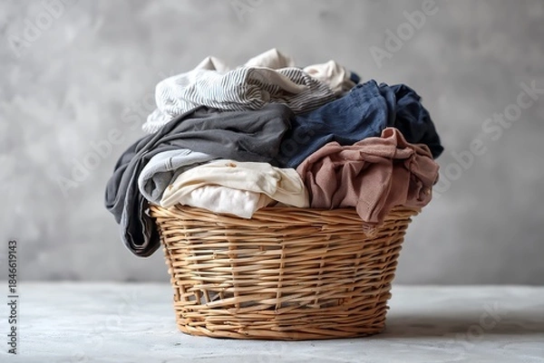 Fototapeta laundry basket overflowing