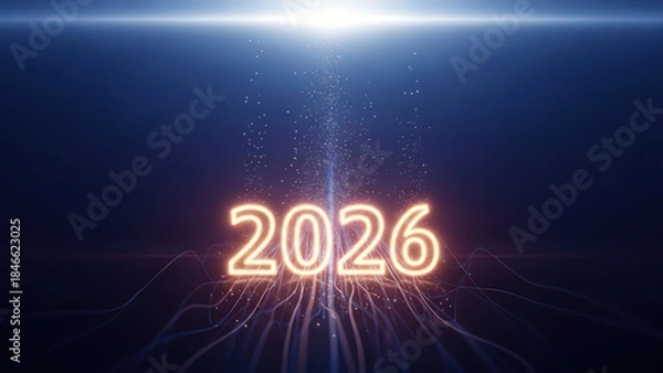 Fototapeta 2026 rising upward in dark abstract environment future theme