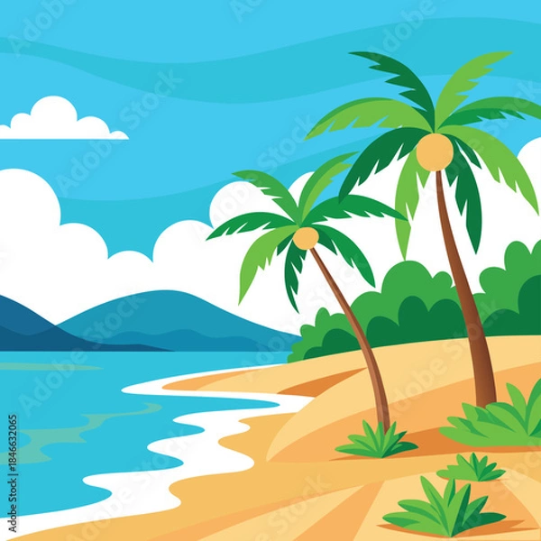 Obraz palm tree on the beach