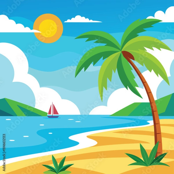 Obraz tropical island with palm trees