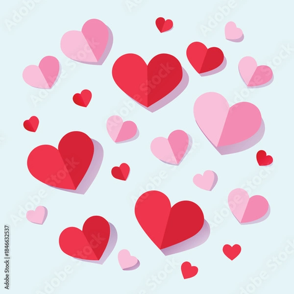 Obraz red hearts background