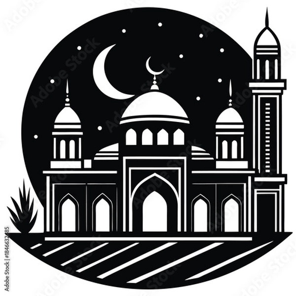 Obraz ramadan-moonlight-mosque-vector (1)(1).eps
