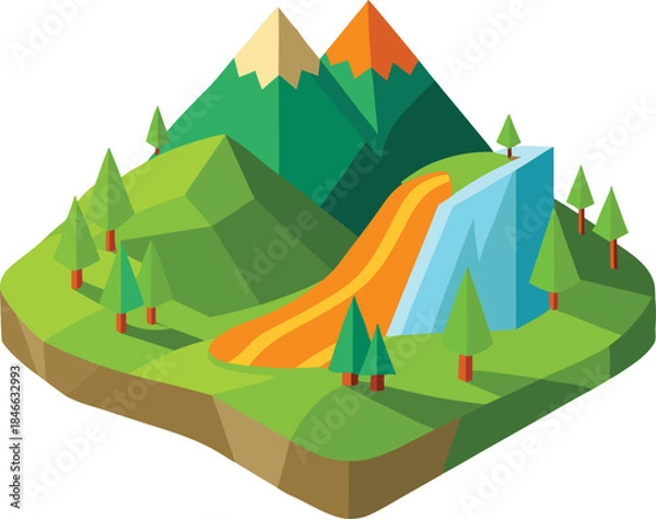 Obraz vector illustration of a mountain landscape