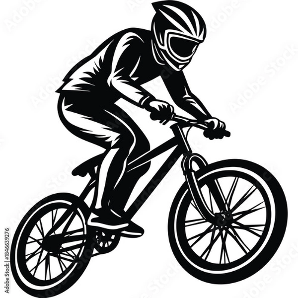 Obraz silhouette of a cyclist