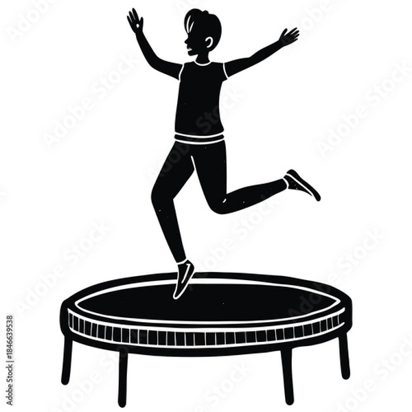 Obraz silhouette of a girl jumping