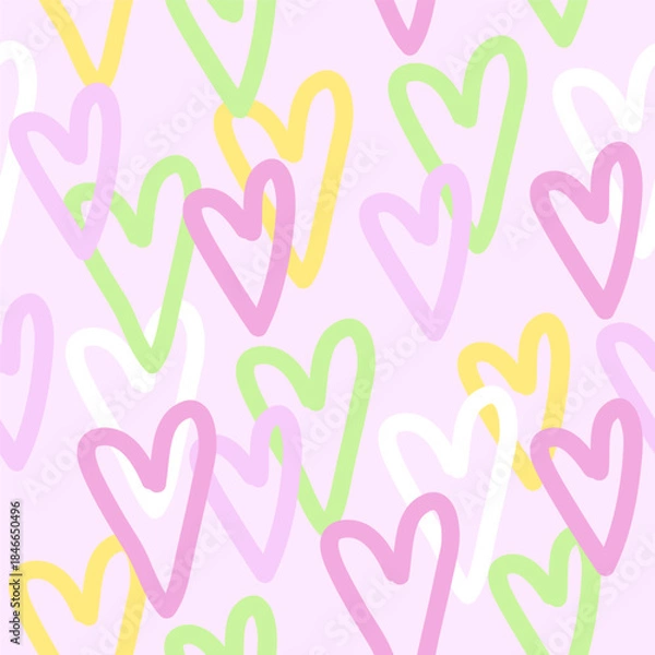 Obraz Loving Valentine hearts Seamless pattern Design