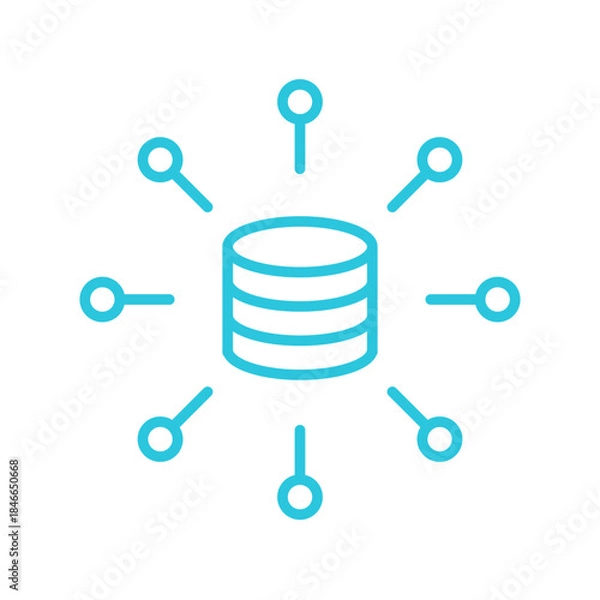 Obraz Big Data  icon. Iisolated on white background. Blue icon