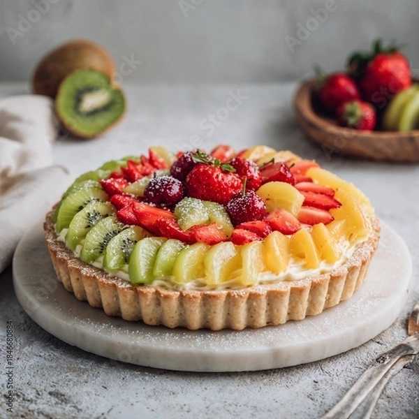 Obraz classic fresh fruit tart