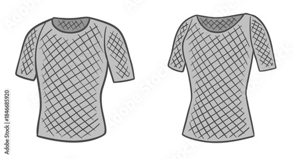 Obraz メッシュ（網目）のTシャツ、アンダーウェア、メンズ用とレディース用