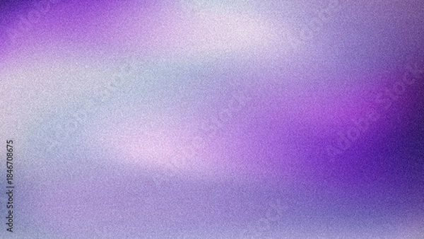 Fototapeta Grainy blurry background with gradient white and purple colors. Fresh lavender color background with dusty and noise texture, design for banner, widescreen, wallpaper.