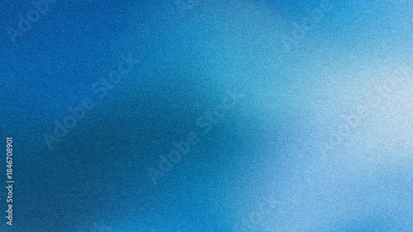Fototapeta Grainy gradient white and blue colors background. Deep blue ocean color background with blurry and noise texture, design for banner, widescreen, wallpaper.