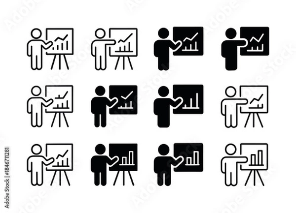 Obraz Visual Aid Emblem Set. Using visual aids. Icon set. Set Logo of