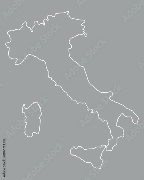 Fototapeta Karte von Italien