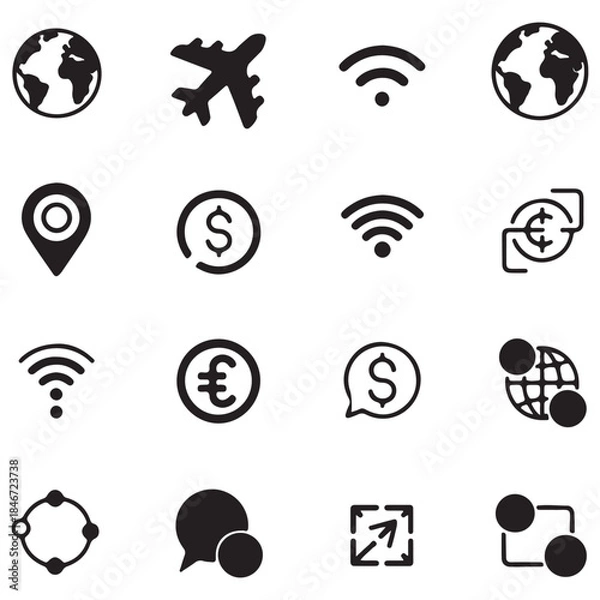 Fototapeta Global icons set  