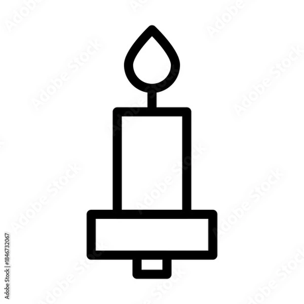 Obraz Burning Christmas Candle Icon