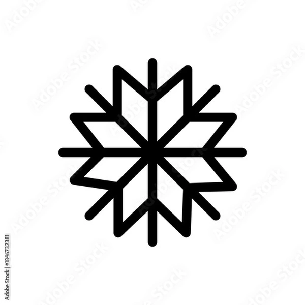 Obraz Sharp Geometric Snowflake Icon