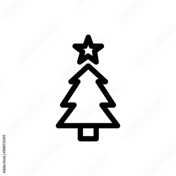 Obraz Christmas Tree with Star Topper Icon