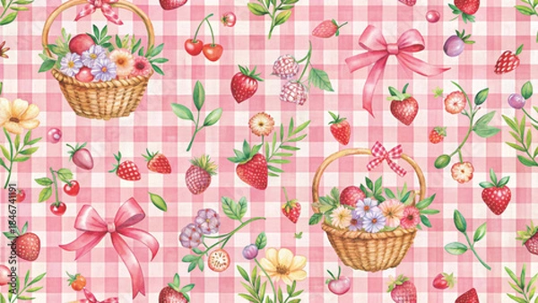 Fototapeta Gift box patterns vector background 