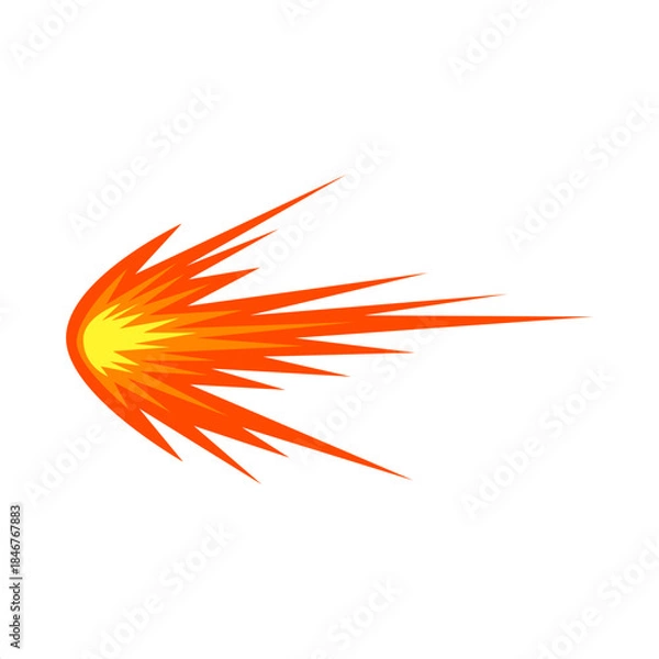 Fototapeta Fiery explosion or intense burst of energy, symbolizing power and rapid movement with vibrant orange and yellow hues, a dynamic visual effect