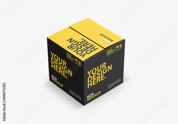 Obraz Square Cardboard Box packaging Mockup