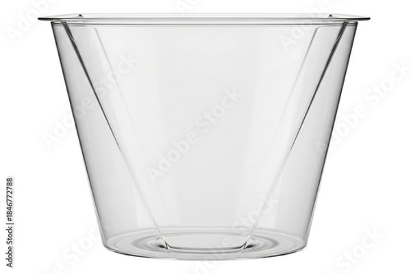 Obraz Empty clear plastic disposable party cup for cold drinks isolated with transparent background