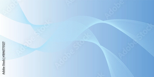 Obraz Blue wavy line pattern background vector