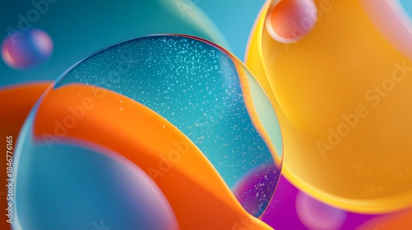 Fototapeta 透明球体があるアブストラクトグラフィック素材