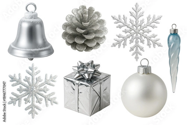 Obraz Silver Christmas Ornament Set