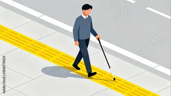 Obraz Tactical path for the visually impaired