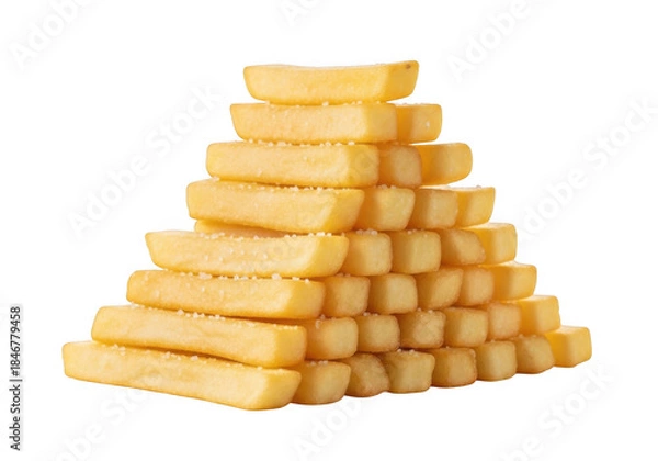 Obraz Stack of pineapple chunks isolated on transparent background