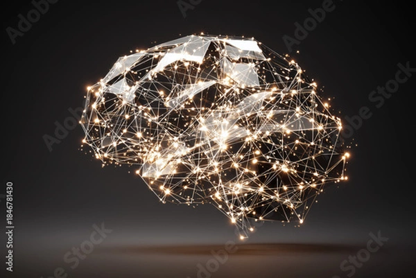 Fototapeta Abstract Digital Brain Representing Artificial Intelligence and Future Technology