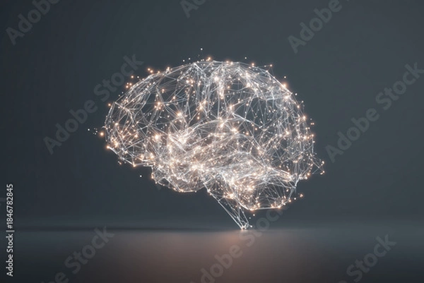 Fototapeta Abstract Digital Brain Representing Artificial Intelligence and Future Technology