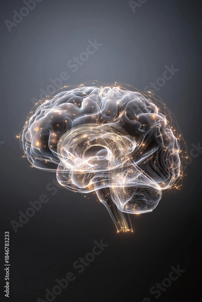 Fototapeta Abstract Digital Brain Representing Artificial Intelligence and Future Technology