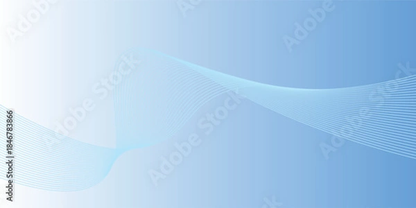 Obraz Blue wavy line pattern background vector