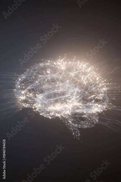 Fototapeta Abstract Digital Brain Representing Artificial Intelligence and Future Technology
