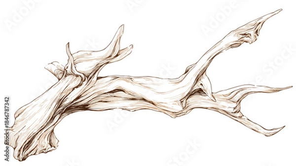 Obraz Elegant Minimalist Driftwood Design Vector Illustration