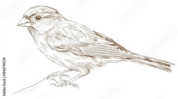 Obraz Dotted Bird Graphic Artwork on Plain Background