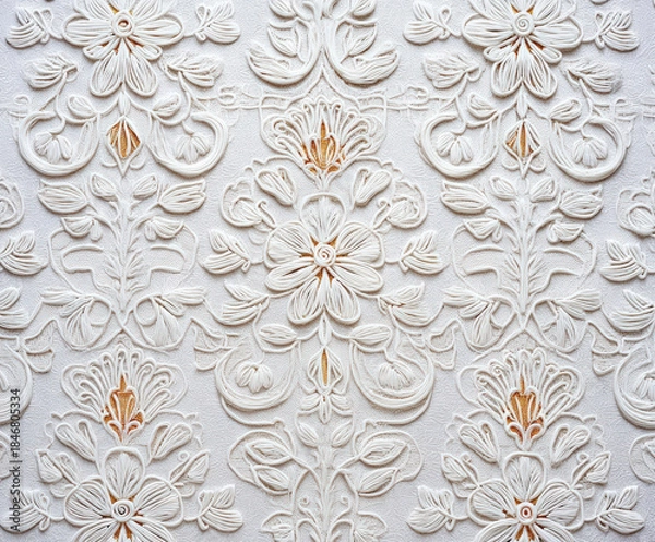 Fototapeta White lace isolated on white