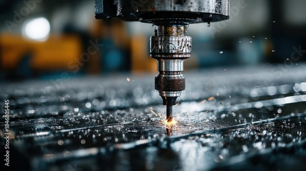 Fototapeta Worker using laser ablation for surface preparation