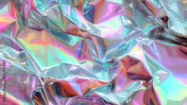 Obraz Iridescent holographic foil texture