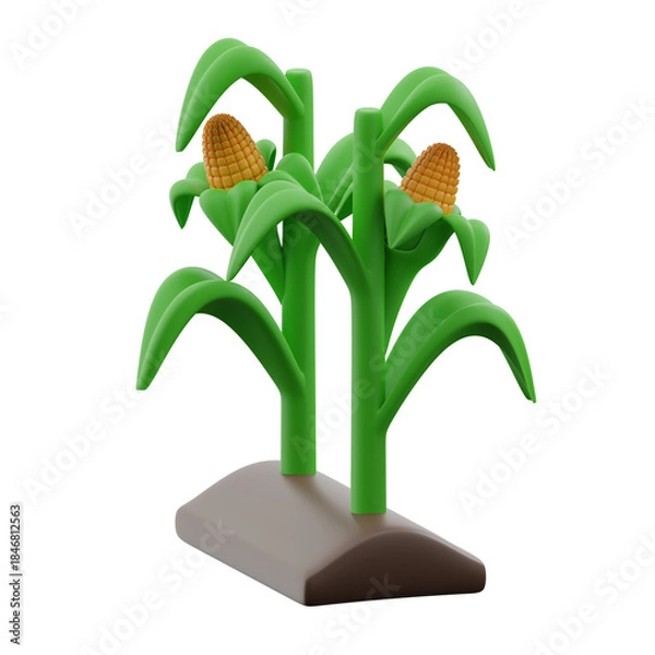 Fototapeta Corn stalks 3d illustration
