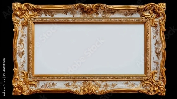 Obraz Ornate gold picture frame detail
