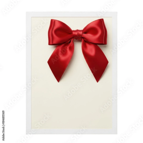 Obraz Shiny red satin bow isolated on transparent background