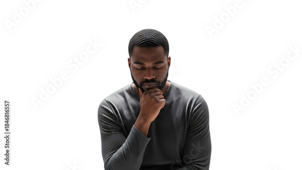 Obraz man thinking, isolated on transparent background PNG