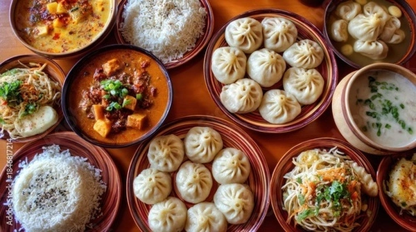 Obraz Assorted dishes on table